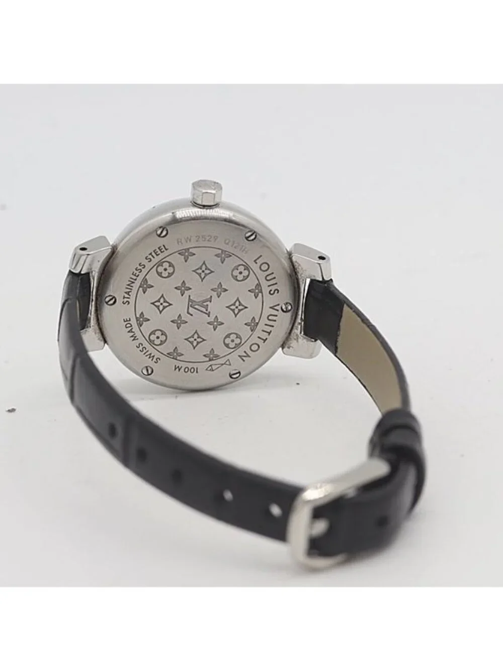 Louis Vuitton Tambour Bree Diamond Pink Shell Dial Quartz Watch